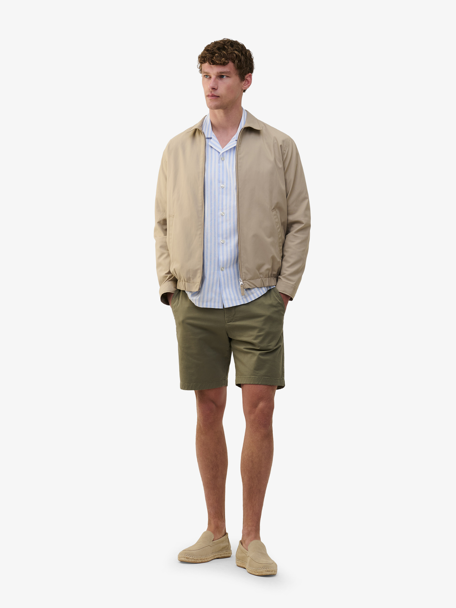Cliff Cotton-Linen Stripe Shirt – Blue