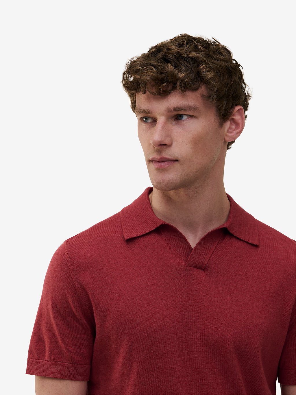Parker Cotton-Silk Polo – Brick Red