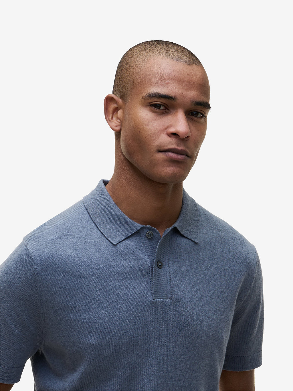 Crane Cotton-Silk Polo – Flintstone Blue