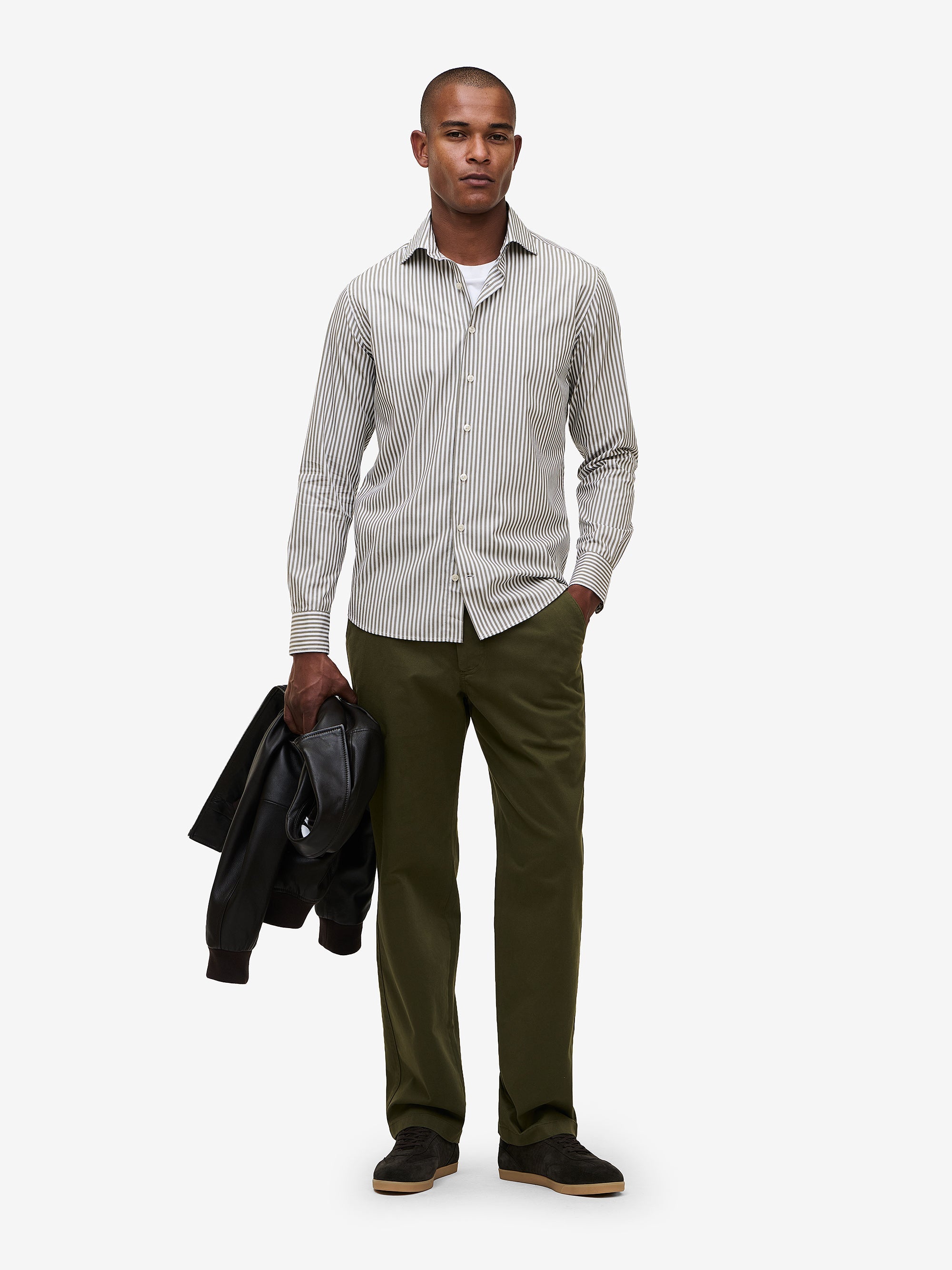 Melville Cotton-Stretch Trousers – Dark Olive