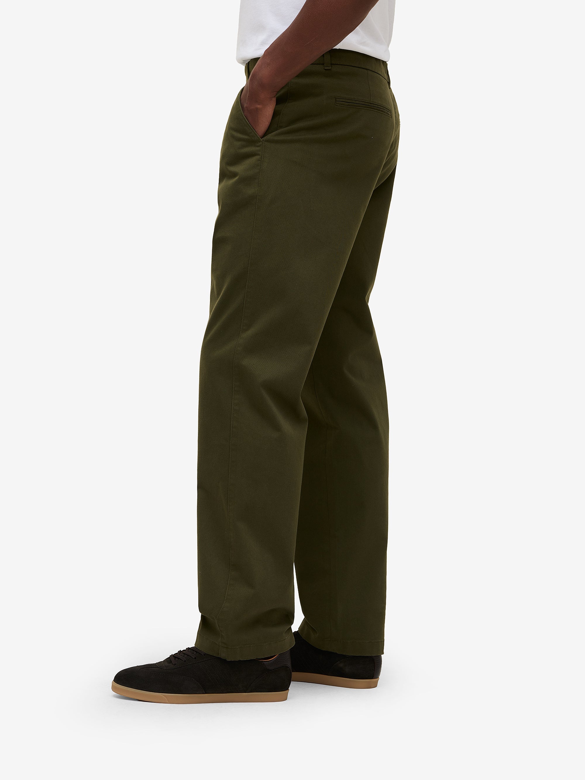 Melville Cotton-Stretch Trousers – Dark Olive