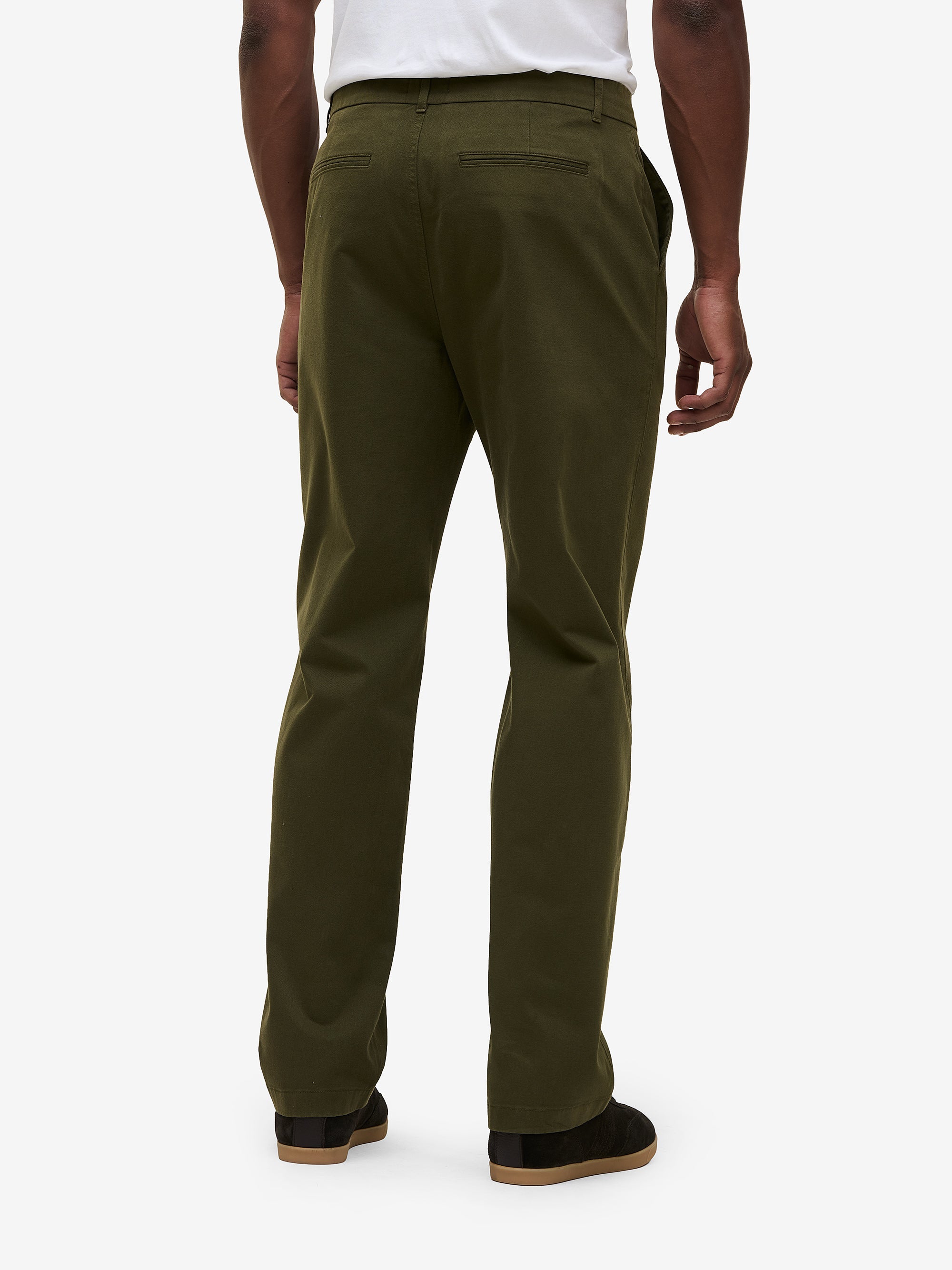Melville Cotton-Stretch Trousers – Dark Olive