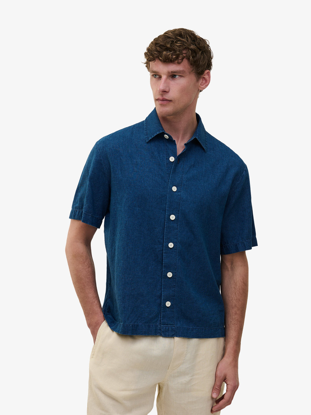 Durban Cotton-Linen Shirt – Blue