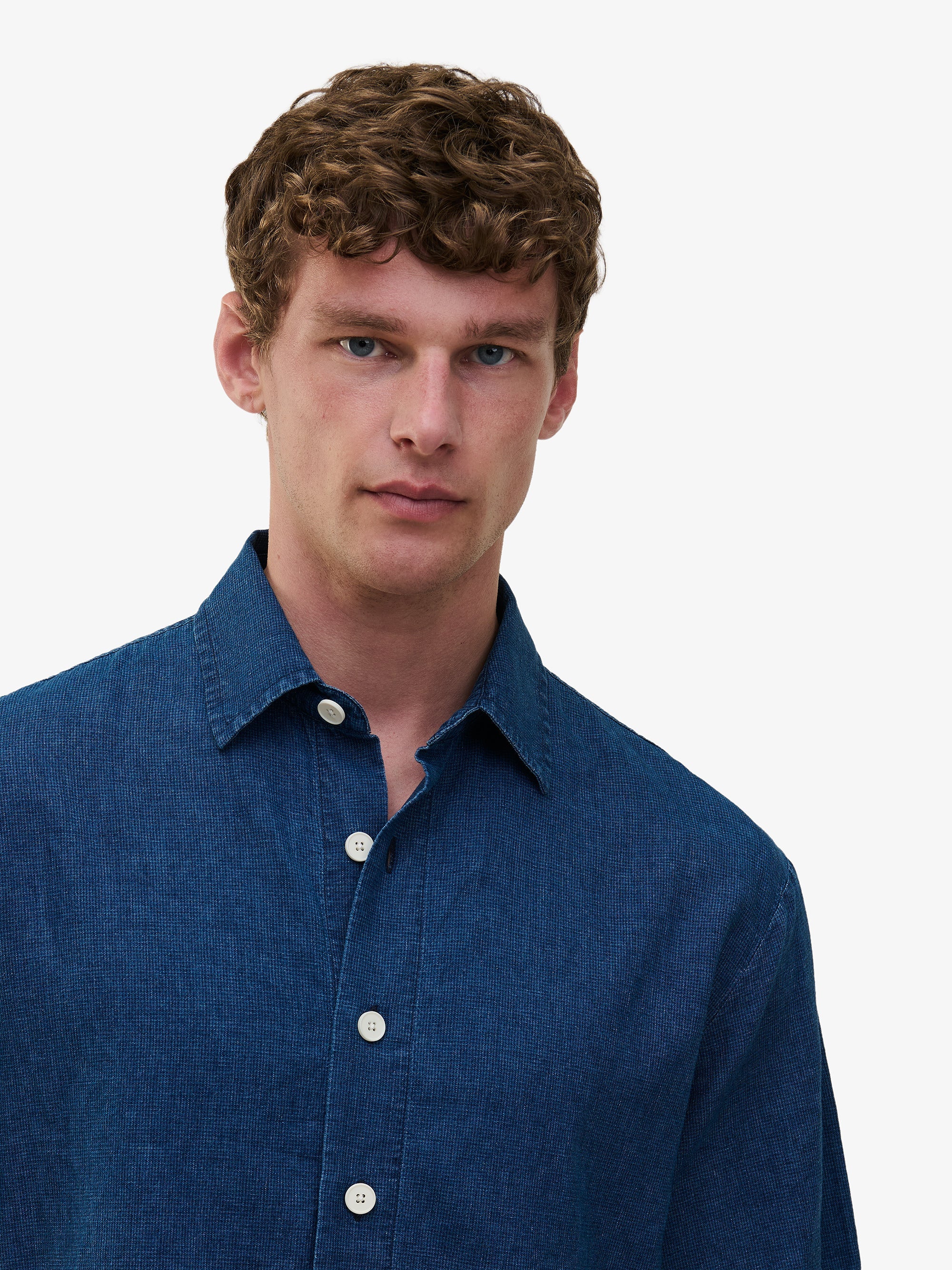 Durban Cotton-Linen Shirt – Blue