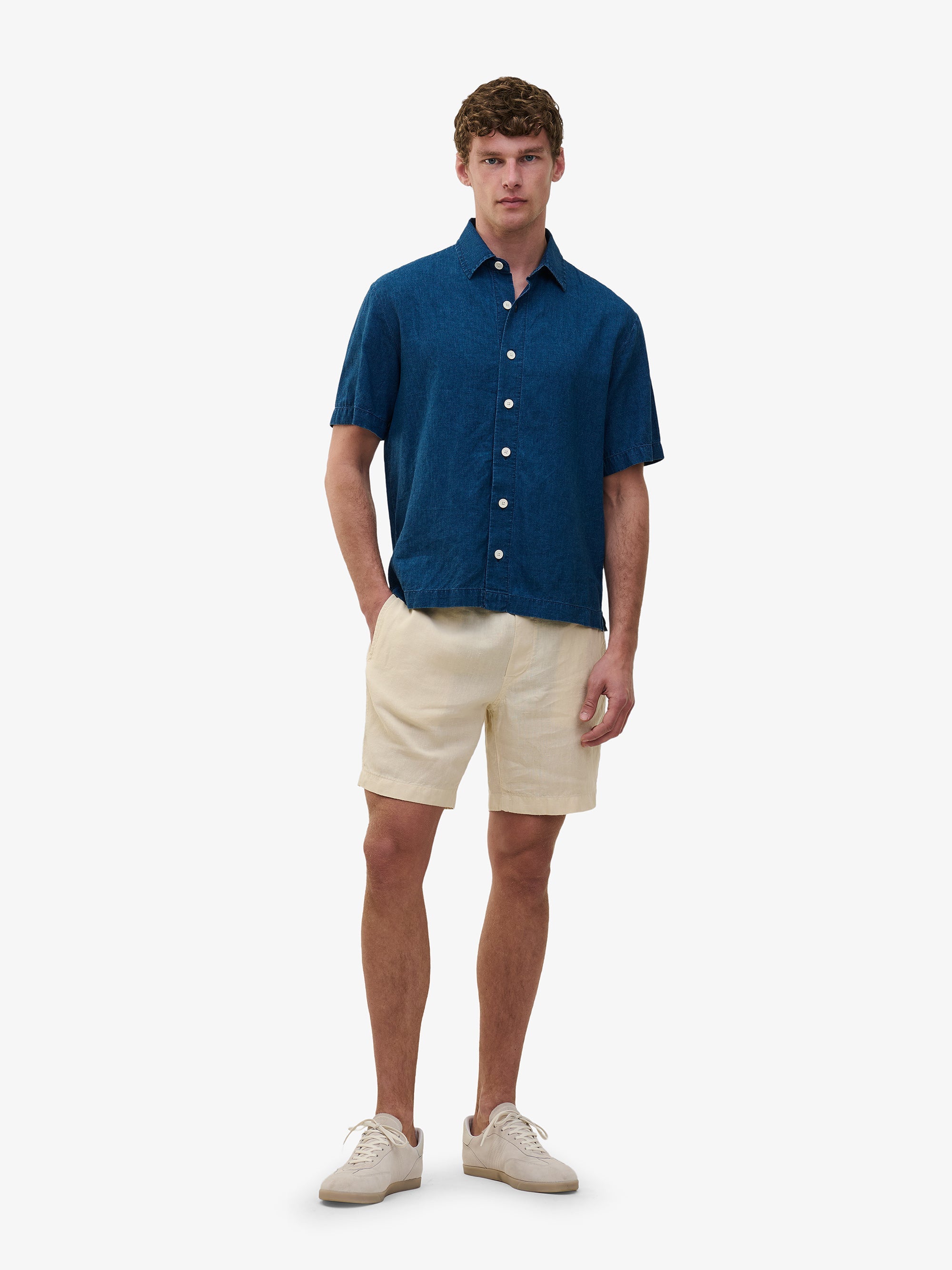 Durban Cotton-Linen Shirt – Blue