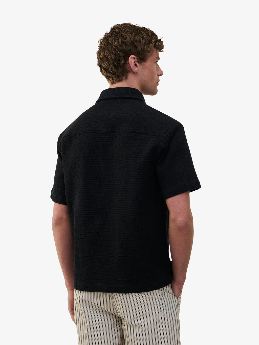 Durban Openwork Cotton Shirt – Navy