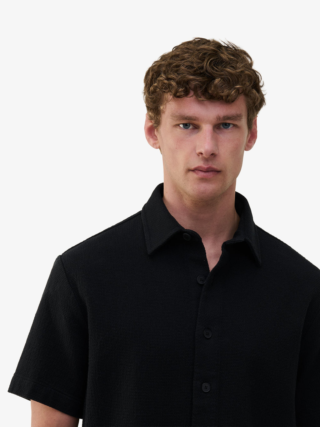 Durban Openwork Cotton Shirt – Navy