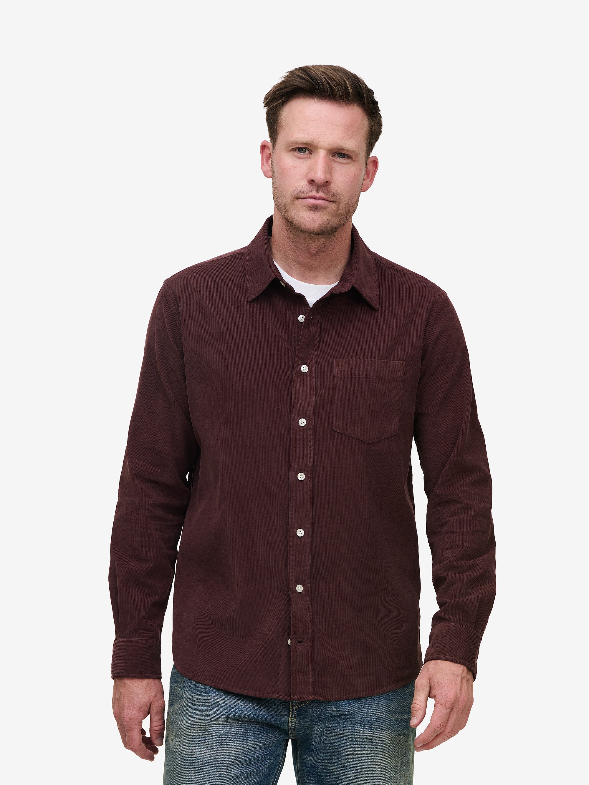 Brookvale Corduroy Shirt – Dark Mauve