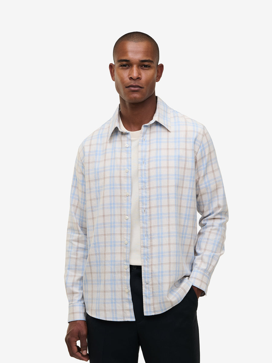 Brookvale Cotton Check Shirt – Off White