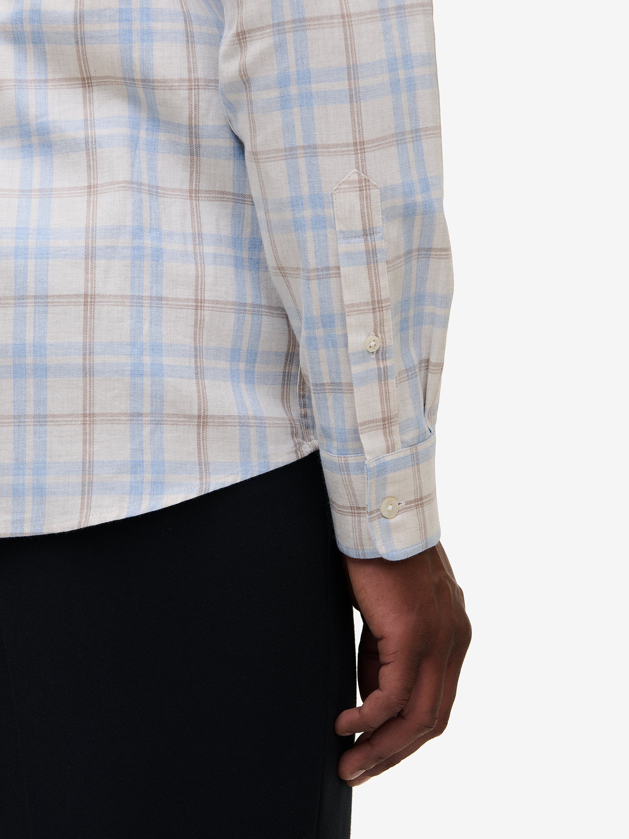 Brookvale Cotton Check Shirt – Off White