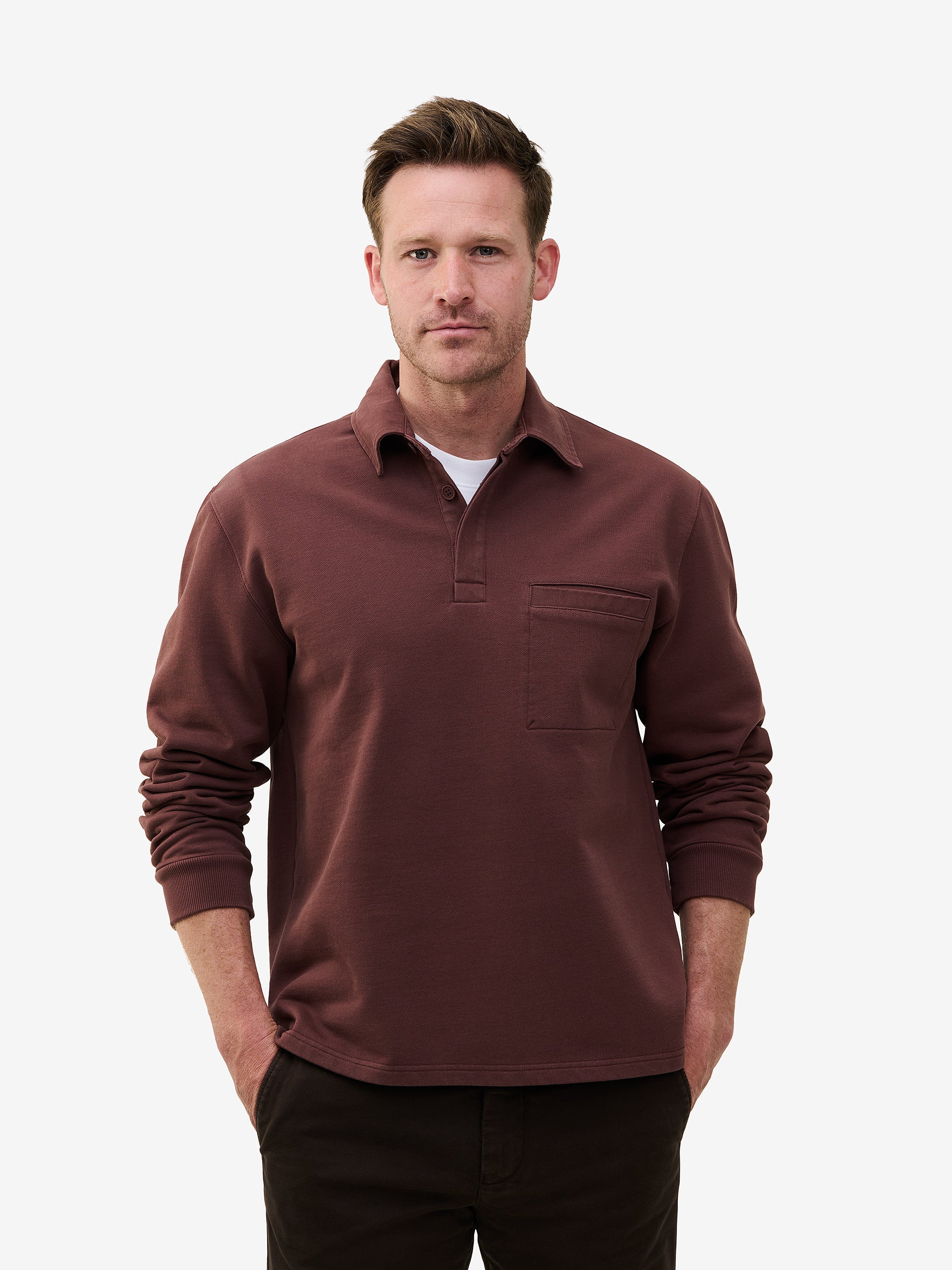 Duke French Terry Rugby Shirt – Dark Mauve