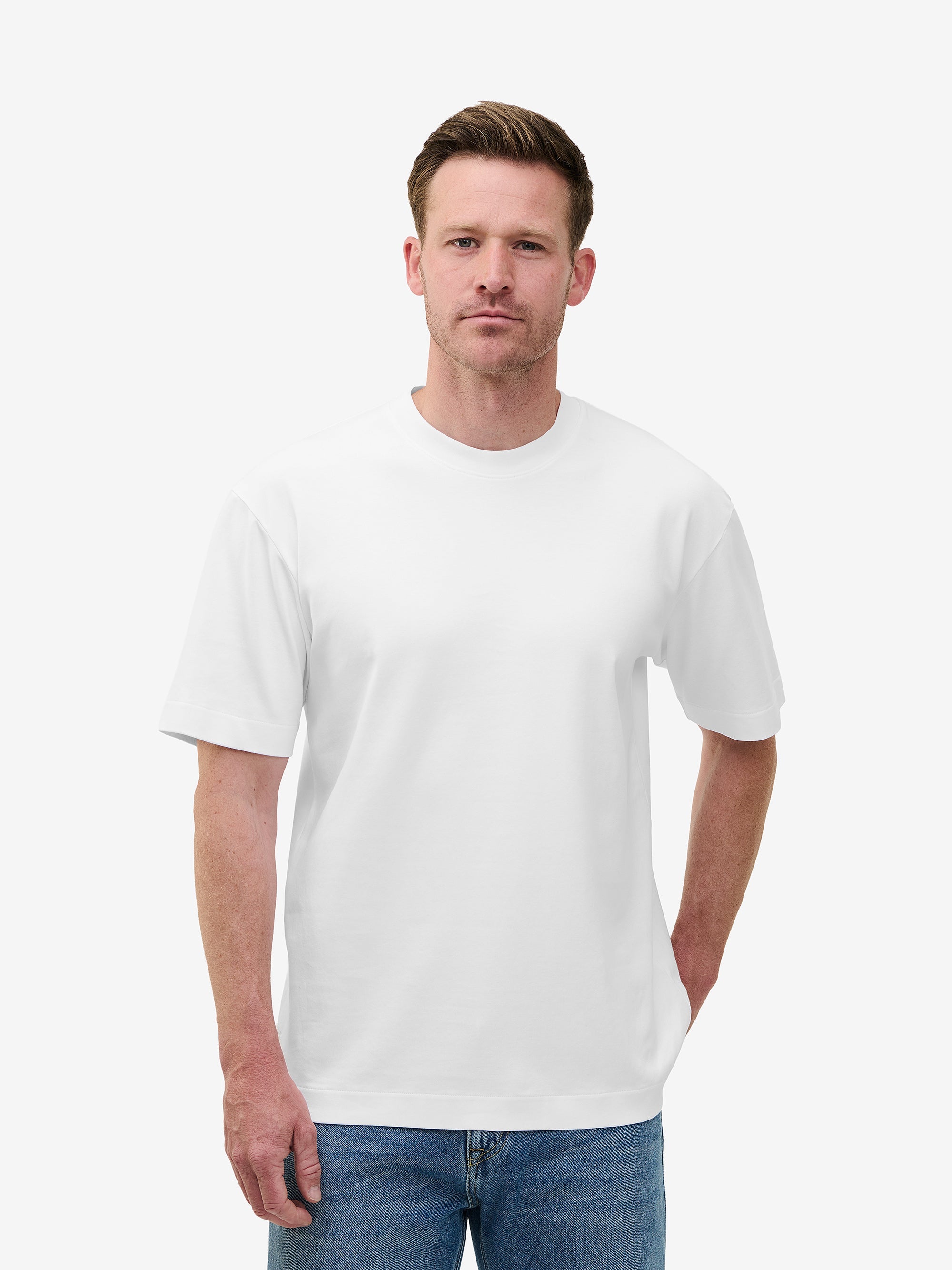 Moon Interlock Cotton T-Shirt – White