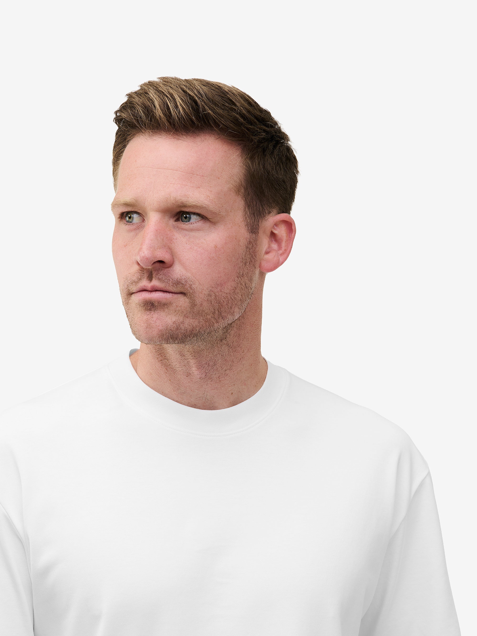 Moon Interlock Cotton T-Shirt – White