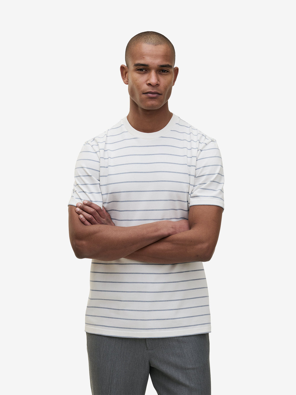 Midweight Striped T-Shirt – Flintstone Blue